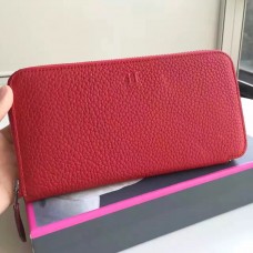 Hermes Red Clemence Azap Zipped Wallet HD1908cf57