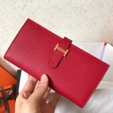 Hermes Red Epsom Bearn Gusset Wallet HD1914AZ57