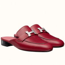 Hermes Trocadero Mules In Red Goatskin HD2035bW68