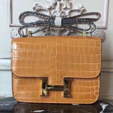 High Quality Hermes Camarel Constance MM 24cm Crocodile Bag HD409Es35