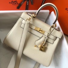 Imitation Hermes Kelly 20cm Bag In Craie Clemence Leather GHW HD875ye39