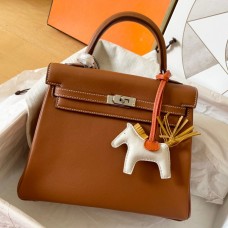 Imitation Hermes Kelly Retourne 25 Handmade Bag In Gold Swift Calfskin HD1229Dl40