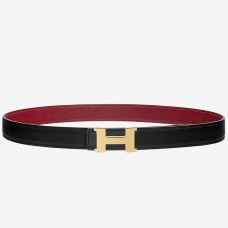 Imitation Hermes Mini Constance 24mm Reversible Belt Black/Ruby HD1557ye39