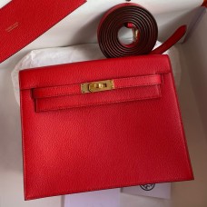 Knockoff AAAAA Hermes Kelly Danse II Bag In Red Evercolor Calfskin HD1027Jc39