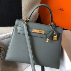 Knockoff Hermes Kelly 28cm Bag In Vert Amande Epsom Leather GHW HD949yK94