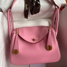 Knockoff Hermes Lindy 26 Handmade Bag In Rose Confetti Swift Calfskin HD1399kD96