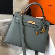 Replica Designer Hermes Kelly 25cm Sellier Bag In Vert Amande Epsom Leather HD918sk97