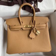 Replica Hermes Birkin 25 Retourne Handmade Bag In Biscuit Epsom Calfskin HD74cS18