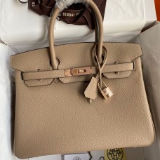 Replica Hermes Birkin 30 Retourne Handmade Bag In Trench Clemence Leather HD197HU34