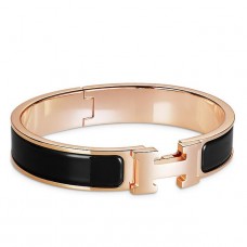 Replica Hermes Black Enamel Clic H PM Bracelet HD279iu55