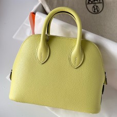 Replica Hermes Bolide 1923 Mini Handmade Bag In Jaune Bourgeon Chevre Mysore Leather HD359Ye83