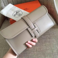 Replica Hermes Jige Elan 29 Clutch In Grey Swift Calfskin HD701SV68