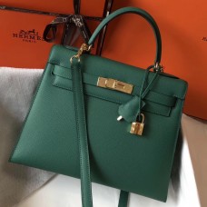 Replica Hermes Kelly 28cm Bag In Vert Vertigo Epsom Leather GHW HD951Lv15